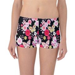 Flower Arrangements Season Rose Butterfly Floral Pink Red Yellow Reversible Bikini Bottoms by Alisyart