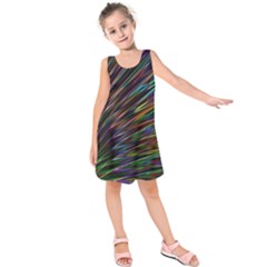 Texture Colorful Abstract Pattern Kids  Sleeveless Dress