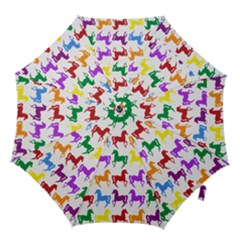 Colorful Horse Background Wallpaper Hook Handle Umbrellas (Medium)