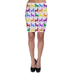 Colorful Horse Background Wallpaper Bodycon Skirt