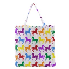 Colorful Horse Background Wallpaper Grocery Tote Bag