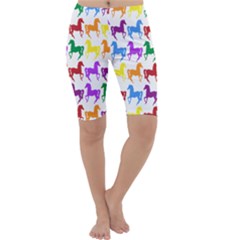 Colorful Horse Background Wallpaper Cropped Leggings 