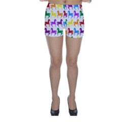 Colorful Horse Background Wallpaper Skinny Shorts