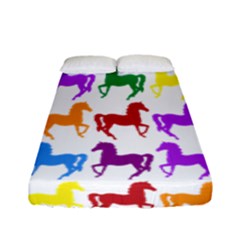Colorful Horse Background Wallpaper Fitted Sheet (Full/ Double Size)