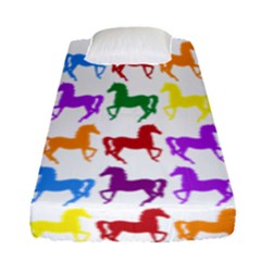 Colorful Horse Background Wallpaper Fitted Sheet (Single Size)