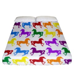 Colorful Horse Background Wallpaper Fitted Sheet (california King Size)
