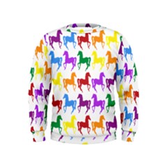 Colorful Horse Background Wallpaper Kids  Sweatshirt