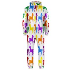 Colorful Horse Background Wallpaper Hooded Jumpsuit (men)  by Amaryn4rt