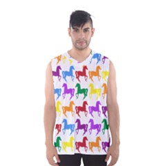 Colorful Horse Background Wallpaper Men s Basketball Tank Top