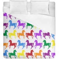 Colorful Horse Background Wallpaper Duvet Cover (king Size)