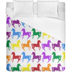 Colorful Horse Background Wallpaper Duvet Cover (California King Size)