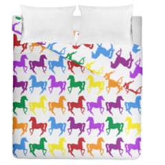 Colorful Horse Background Wallpaper Duvet Cover Double Side (Queen Size)