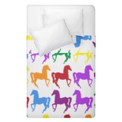 Colorful Horse Background Wallpaper Duvet Cover Double Side (Single Size)