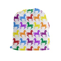 Colorful Horse Background Wallpaper Drawstring Pouches (Extra Large)