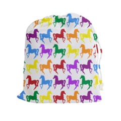 Colorful Horse Background Wallpaper Drawstring Pouches (XXL)