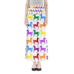 Colorful Horse Background Wallpaper Maxi Skirts