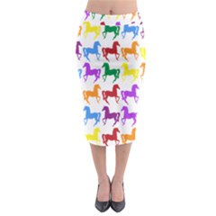 Colorful Horse Background Wallpaper Midi Pencil Skirt