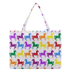 Colorful Horse Background Wallpaper Medium Tote Bag by Amaryn4rt