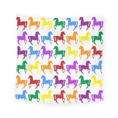 Colorful Horse Background Wallpaper Square Tapestry (Small)