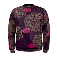 Twig Surface Design Purple Pink Gold Circle Men s Sweatshirt