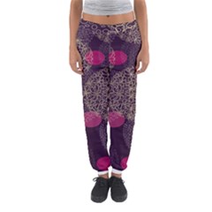 Twig Surface Design Purple Pink Gold Circle Women s Jogger Sweatpants by Alisyart