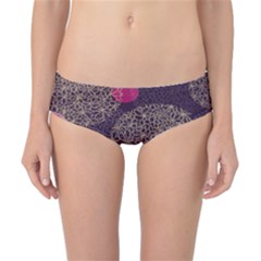 Twig Surface Design Purple Pink Gold Circle Classic Bikini Bottoms
