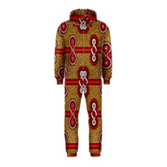 African Fabric Iron Chains Red Purple Pink Hooded Jumpsuit (kids)