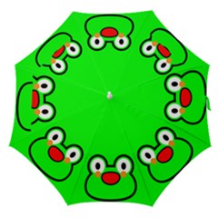 Animals Frog Face Green Straight Umbrellas