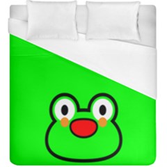 Animals Frog Face Green Duvet Cover (king Size)