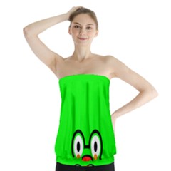 Animals Frog Face Green Strapless Top
