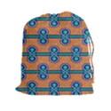 African Fabric Iron Chains Blue Orange Drawstring Pouches (XXL) View1