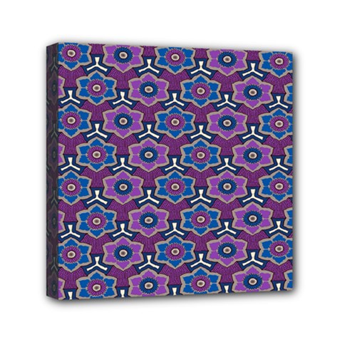 African Fabric Flower Purple Mini Canvas 6  X 6 