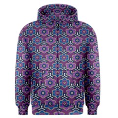 African Fabric Flower Purple Men s Zipper Hoodie