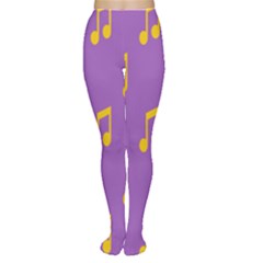 Eighth Note Music Tone Yellow Purple Women s Tights