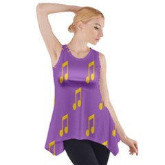 Eighth Note Music Tone Yellow Purple Side Drop Tank Tunic