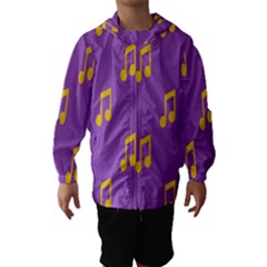 Eighth Note Music Tone Yellow Purple Hooded Wind Breaker (kids)