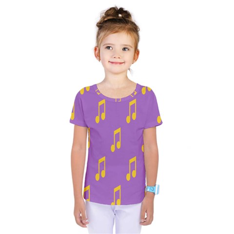 Eighth Note Music Tone Yellow Purple Kids  One Piece Tee by Alisyart