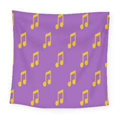 Eighth Note Music Tone Yellow Purple Square Tapestry (large) by Alisyart