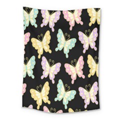 Butterfly Fly Gold Pink Blue Purple Black Medium Tapestry by Alisyart