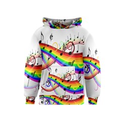 Color Music Notes Kids  Pullover Hoodie