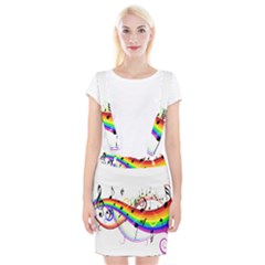Color Music Notes Suspender Skirt by Alisyart
