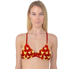 Butterfly Gold Red Yellow Animals Fly Reversible Tri Bikini Top