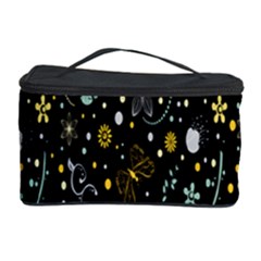 Floral And Butterfly Black Spring Cosmetic Storage Case