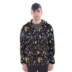 Floral And Butterfly Black Spring Hooded Wind Breaker (men) by Alisyart