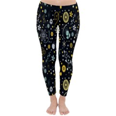 Floral And Butterfly Black Spring Classic Winter Leggings