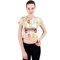 Flower Arrangements Season Rose Gold Crew Neck Crop Top