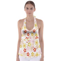 Flower Arrangements Season Rose Gold Babydoll Tankini Top