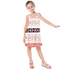 Flower Arrangements Season Floral Rose Pink Black Kids  Sleeveless Dress