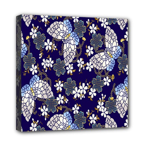 Butterfly Iron Chains Blue Purple Animals White Fly Floral Flower Mini Canvas 8  X 8  by Alisyart