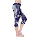 Butterfly Iron Chains Blue Purple Animals White Fly Floral Flower Capri Leggings  View4